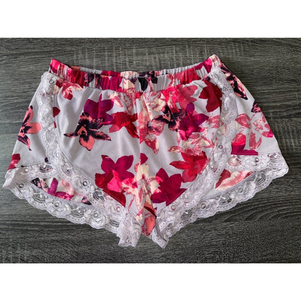 Express Shorts Floral Lace Trim Sleep Lounge Pajama Bottoms Boho Romantic XS